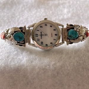 Silver and Turquoise Women's Watch